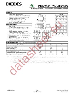 DMMT5551S-7-F datasheet  